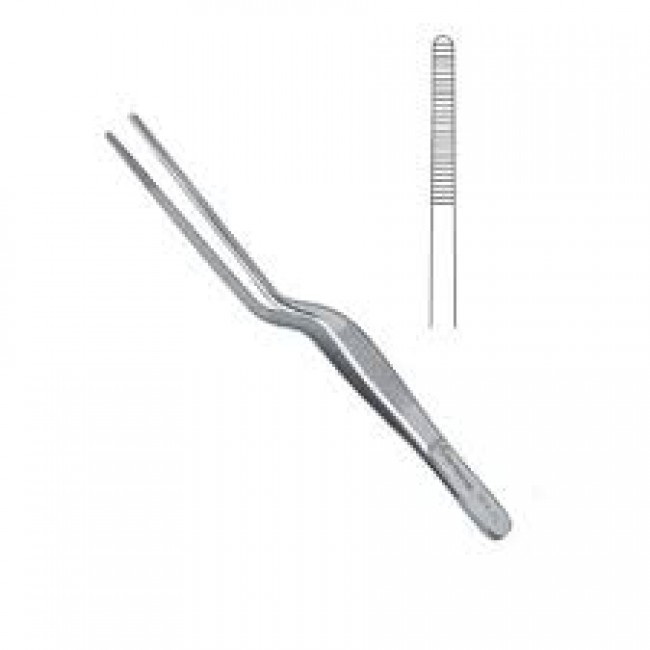 Jansen Bayonet Dressing Forceps 16 cm Serrated TC jaws